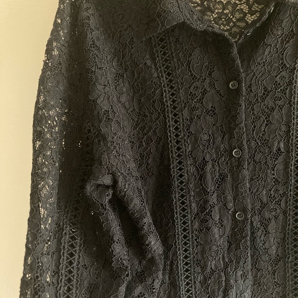 ZARA Lace Shirt with Cutwork Detailing - Picture 2 of 10
